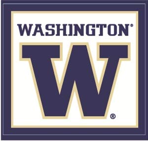 4 Inch UW W University of Washington Huskies Logo Removable Wall Decal Sticker Art NCAA Home Room Decor 4 by 3 Inches