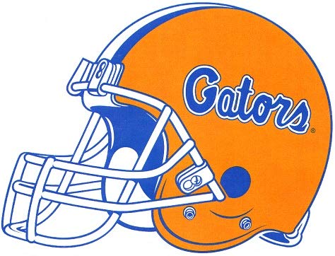 Asomtom 6 Inch Gators Football Helmet Decal UF University of Florida Logo FL Removable Wall Sticker Art NCAA Home Room Decor 6 by 4 1/2 Inches C