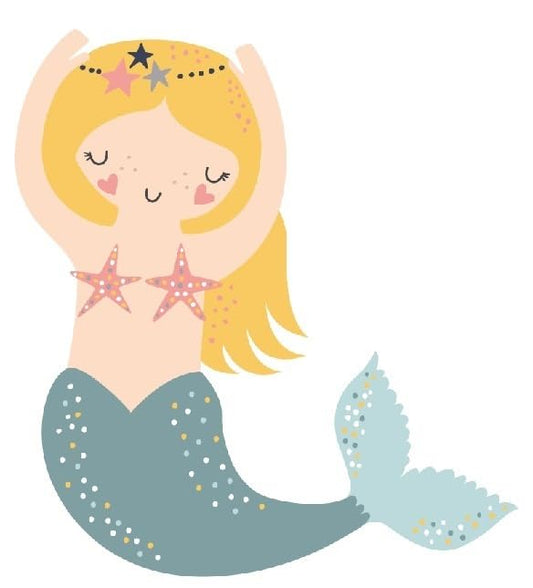 Generic 8"" Little Mermaid Wall Decal Peel and Stick Vinyl Sticker Princess Girls Room Decoration Removable Home Decor Self Adhesive Art 7 1/2 x 8 1/2 Inches