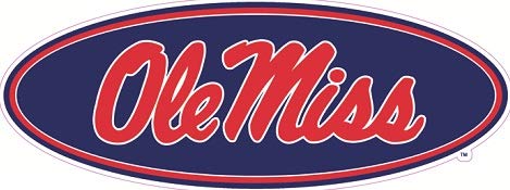9 Inch Ole Miss Oval Decal University Mississippi Rebels U of M Logo MS Removable Wall Sticker Art NCAA Home Room Decor 9 by 3 1/2 Inches