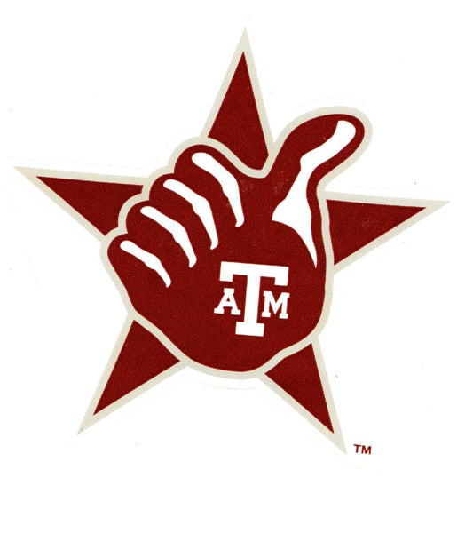 4 Inch Texas A&M Star Logo Decal University TX Maroon Removable Wall Sticker Art NCAA Home Room Decor 3 1/2 by 3 1/2 Inches