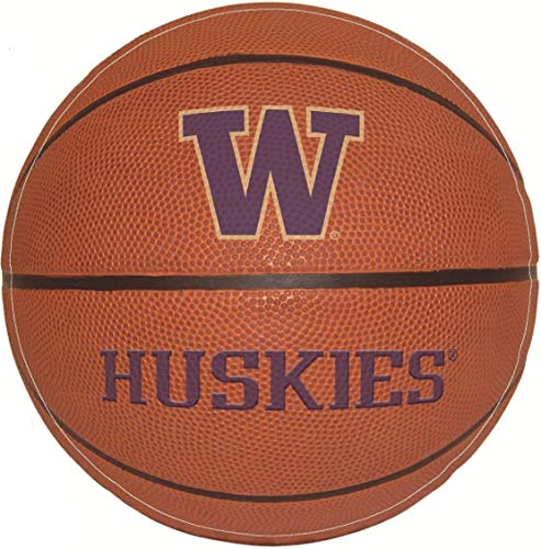 7 Inch Basketball Helmet UW W University of Washington Huskies Logo Removable Wall Decal Sticker Art NCAA Home Room Decor 7 Inches