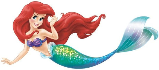 14 Inch Little Mermaid Wall Decal Princess Removable Peel Self Stick Sticker Art Home Kids Girls Room Decor Decoration - 14 by 6 inches