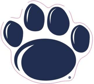 2 1/2 Inch Penn State 4 Toes Paw Logo Decal Flag Lions Pennsylvania University PSU Removable Repositionable Peel Self Stick Wall Sticker Art NCAA Home Room Decor 2 1/2 by 2 1/4 inches