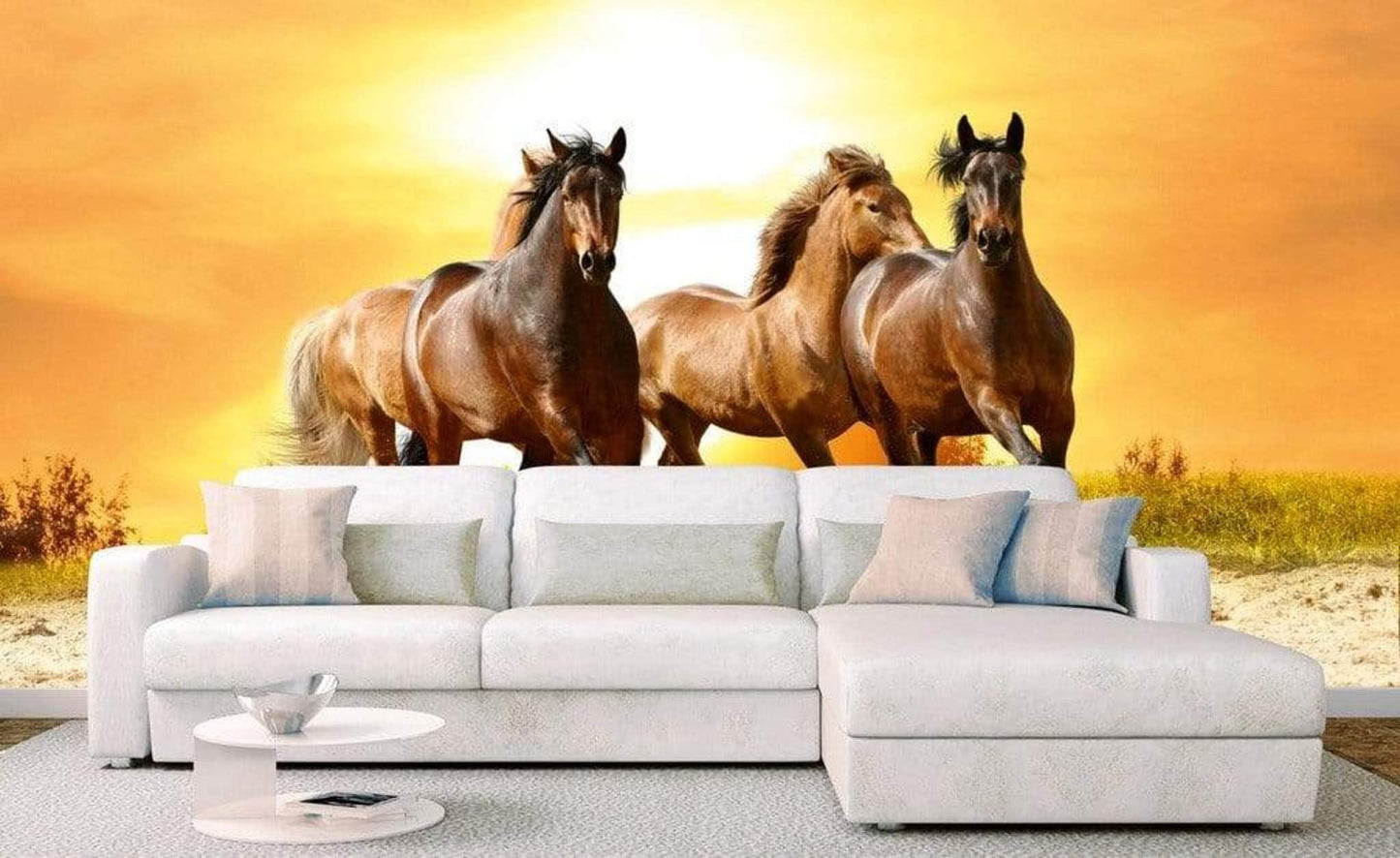 Dimex MS-5-0227 Horses in Sunset Wall Mural, Neutral