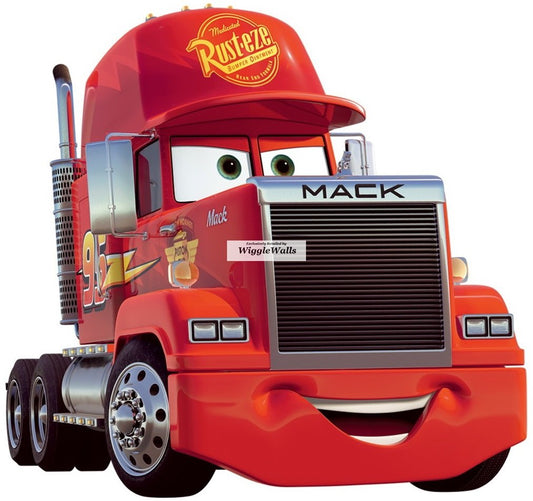 9 Inch Mack Truck Team McQueen Rig Wall Decal Sticker Disney Pixar Cars 3 Movie Truck Removable Peel Self Stick Adhesive Vinyl Decorative Art Room Home Decor Kids Room Racing Decor 9 by 9 1/2 inch