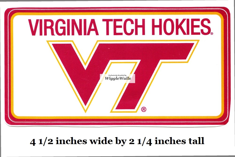 4 Inch VT Logo Polytechnic Institute and State University VT Hokies Removable Wall Decal Sticker Art NCAA Home Room Decor 4.5 by 2 Inches
