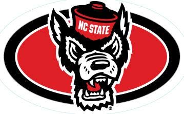 5 Inch Mr. Wuf North Carolina NC University Wolfpack NCSU Wolf Pack Logo Removable Wall Decal Sticker Art NCAA Home Room Decor 5 by 3 Inches