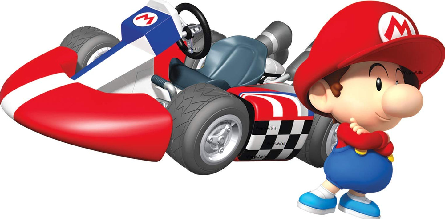 Nintendo 5 Inch Young Kid Super Mario Decal Kart Wii Bros Brothers Repositionable Removable Peel Self Stick Wall Sticker Art Home Decor (Decoration for Walls Laptop Yeti Tumbler) 5 by 2 1/2 inch