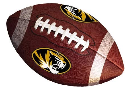 8 Inch Football Decal MU University of Missouri Mizzou Tigers Logo MO Removable Wall Sticker Art NCAA Home Room Decor 8 by 5 Inches