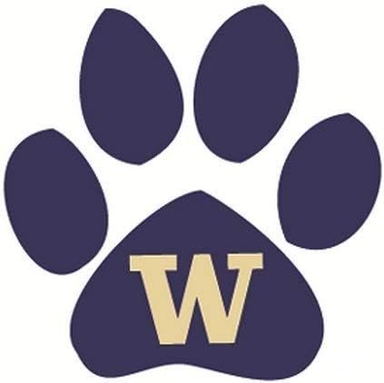 3 Inch UW W University of Washington Huskies Logo Removable Wall Decal Sticker Art NCAA Home Room Decor 3 by 3 Inches
