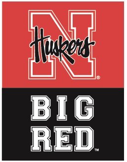 4 Inch Big Red Nebraska Huskers NU Cornhuskers Logo Removable Wall Decal Sticker Art Home Room Decor 3 by 4 Inches