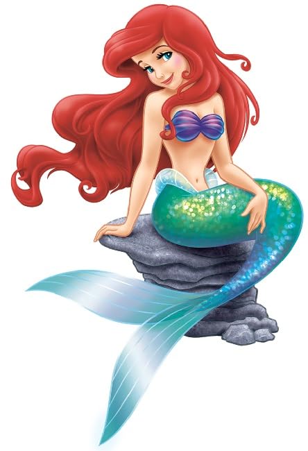 12 Inch Little Mermaid Wall Decal Princess Removable Peel Self Stick Sticker Art Home Kids Girls Room Decor Decoration - 8 by 12 inches