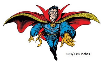 Superhero with red cape and blue costume on a white background