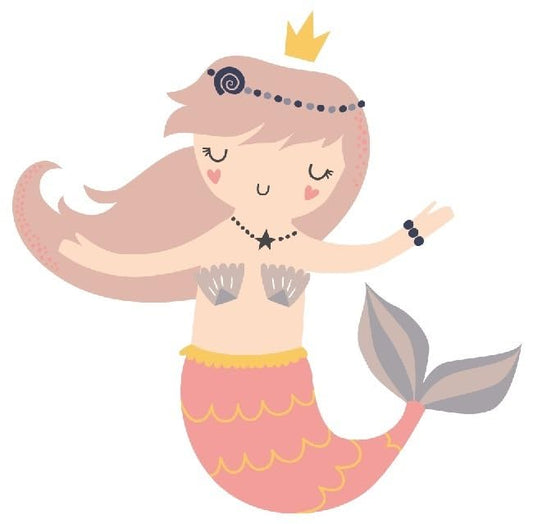 10" Little Mermaid Wall Decal Peel Stick Vinyl Sticker Princess Girls Room Decoration Removable Home Decor Art 10 x 10 Inches