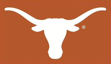 6 Inch Longhorn White Horns on Burnt Orange Logo Decal UT University of Texas Longhorns TX Removable Wall Sticker Art NCAA Home Room Decor 5.5 by 3 Inches