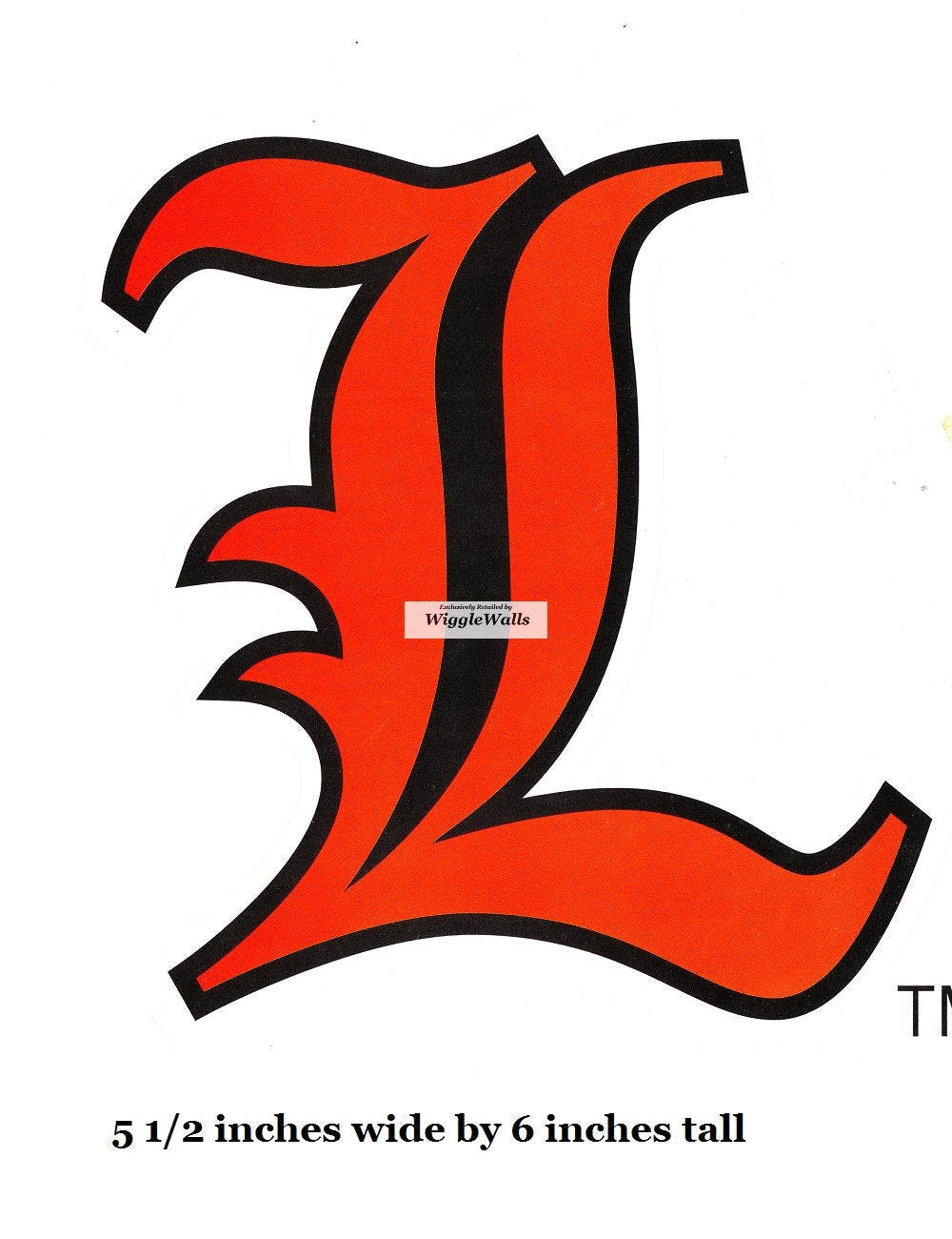 6 Inch Letter L Logo University Louisville Cardinals UL UofL Removable Wall Decal Sticker Art NCAA Home Room Decor 5.5 by 6 Inches
