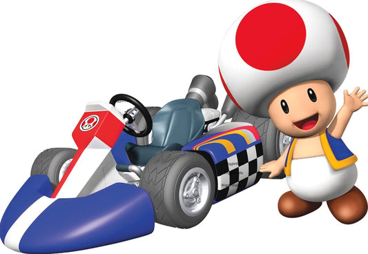 5 Inch Red Toad Wall Decal Mario Kart Removable Peel Self Stick Sticker Art Home Kids Room Decor Decoration - 5 by 3 inches