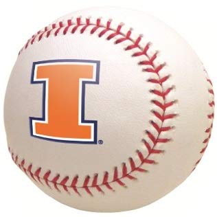 4 Inch University of Illinois Baseball Decal Fighting Illini Logo Removable Wall Sticker Art NCAA IL Home Room Decor 4 by 4 Inches