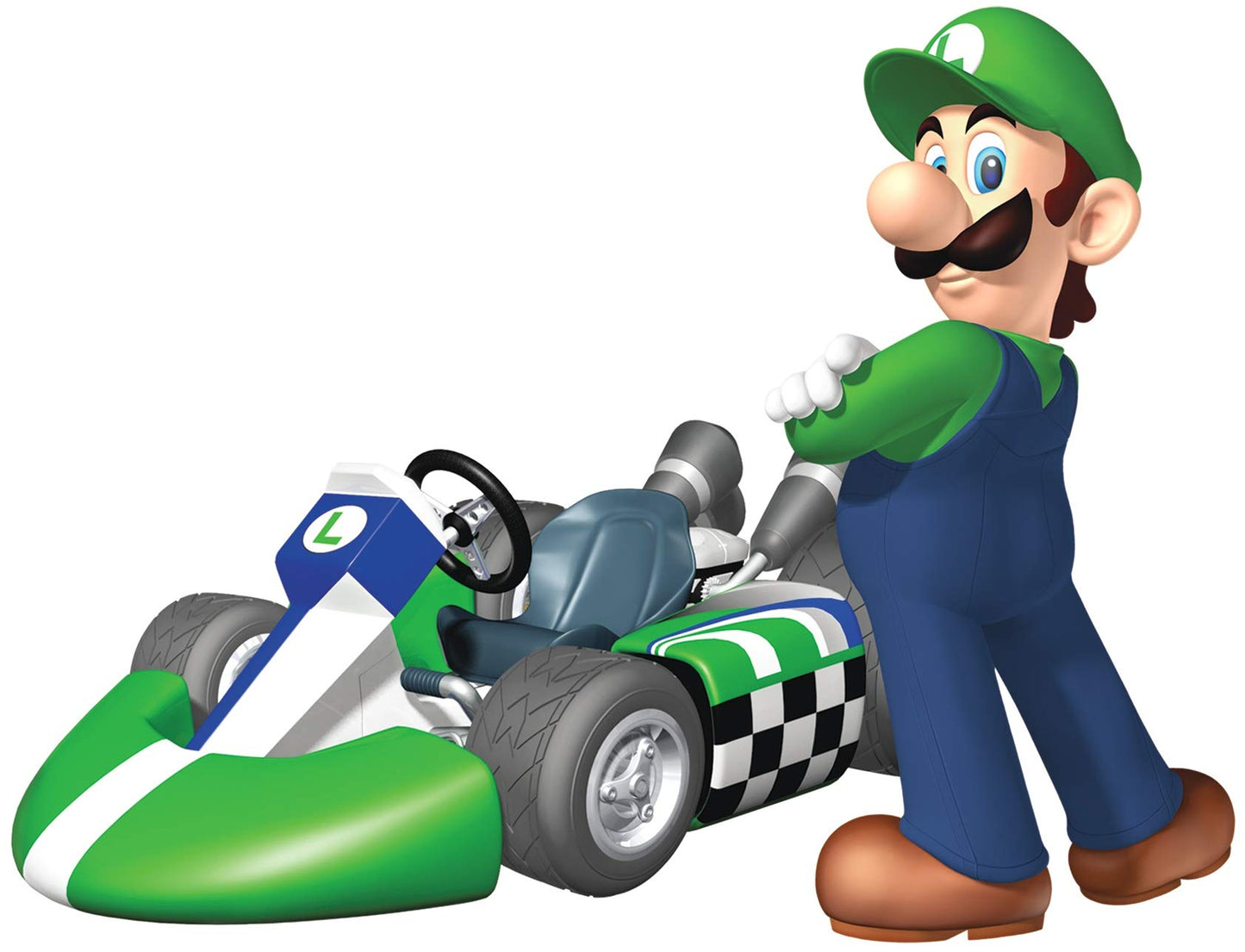 6 Inch Luigi Super Mario Kart Wii Bros Brothers Removable Wall Decal Sticker Art Nintendo 64 SNES Home Kids Room Decor Decoration - 6 by 4 1/2 inches
