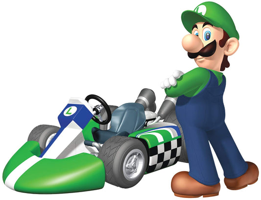 6 Inch Luigi Super Mario Kart Wii Bros Brothers Removable Wall Decal Sticker Art Nintendo 64 SNES Home Kids Room Decor Decoration - 6 by 4 1/2 inches