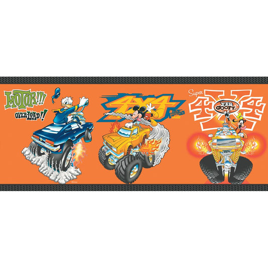 Imperial Disney Home Mickey Monster Truck Border, 10.25-Inch Wide