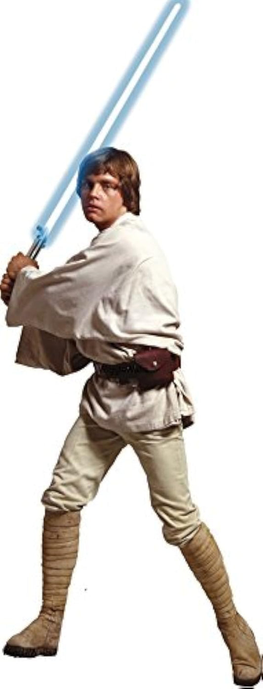 13 Inch Luke Skywalker Blue Lightsaber Jedi Knight Rebel Alliance Force A New Hope Removable Wall Decal Sticker Art Home Decor Kids Room-5 Inches Wide by 13 Inches Tall