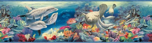 Dolphin Encounter Wallpaper Border by Blonder