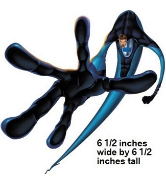 Illustration of a character in a dynamic pose with dimensions displayed
