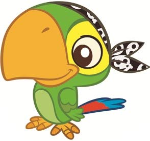 2 Inch Skully Parrot Decal Jake and The Neverland Pirates Repositionable Removable Peel Self Stick Wall Sticker Art Home Decor (Decoration for Walls Laptop Tumbler) 2 by 2 inch