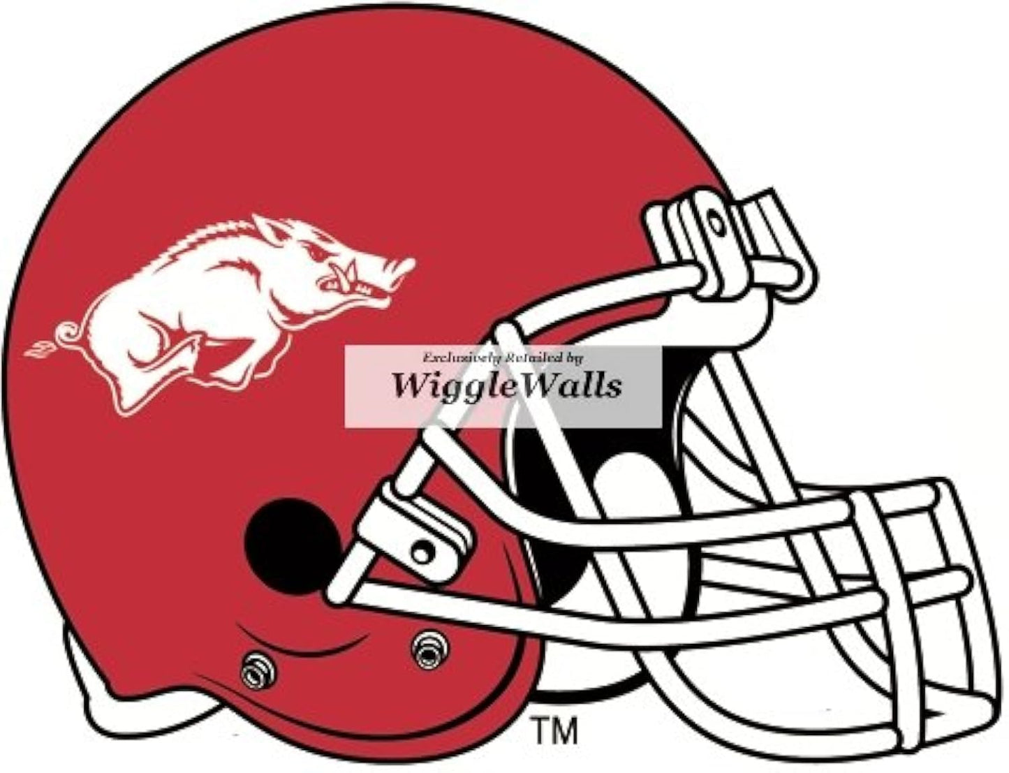 6 Inch Football Helmet University of Arkansas UARK Hogs AR Hog Logo Removable Wall Decal Sticker Art NCAA Home Room Decor 6.5 by 5 Inches