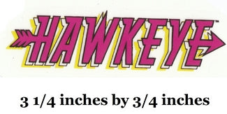 Hawkeye logo with dimensions displayed