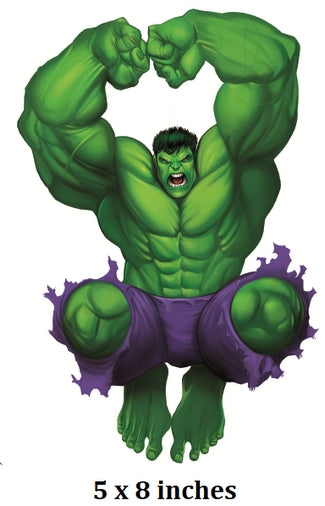 Incredible Hulk Wall Decal Avengers Removable Sticker Art Marvel Comics Peel and Stick Home Room Decor 5 x 8 inches