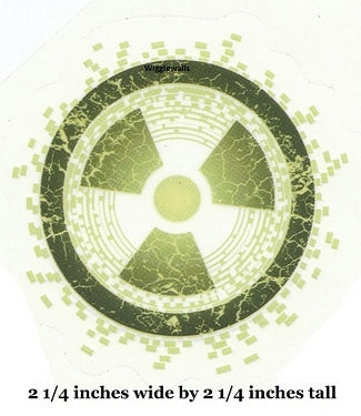 Radiation symbol with a distressed texture on a white background