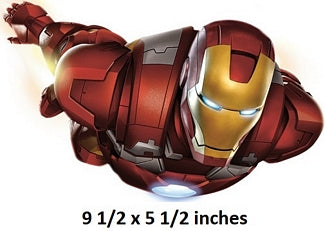 Iron Man figure with dimensions indicated