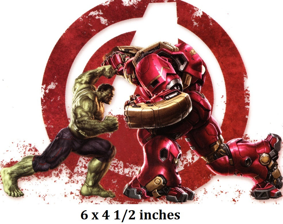Iron Man Hulkbuster Wall Decal Peel & Stick Avengers Hulk Art Decor Cling Marvel Comics Wallpaper Sticker Room Decoration 6 x 4.5 inch