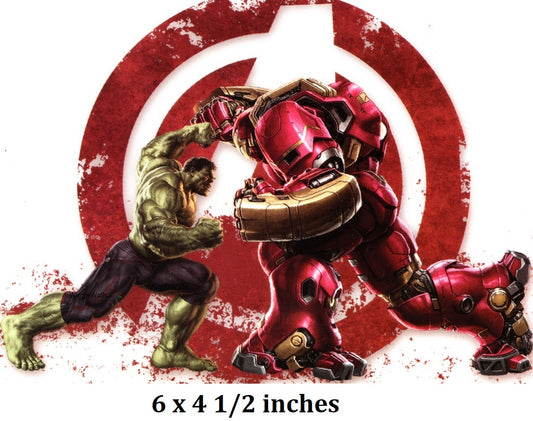 Iron Man Hulkbuster Wall Decal Peel & Stick Avengers Hulk Art Decor Cling Marvel Comics Wallpaper Sticker Room Decoration 6 x 4.5 inch