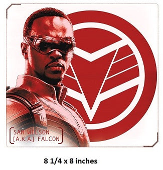 Character with sunglasses and a red logo on a white background