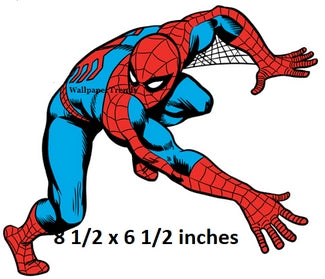 Spider-Man graphic with dimensions 8.5 x 6.5 inches on a white background