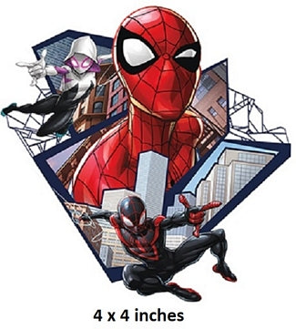 Miles Gwen Peter Parker Triangle Trio Wall Decal Spider-Man Removable Sticker Art Marvel Comics Peel and Stick Home Room Decor 4 x 4 inches