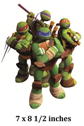 TMNT Gang Rare Wall Decal Teenage Mutant Ninja Turtles Removable Sticker Art Peel and Stick Home Room Decor 7 x 8.5 inches