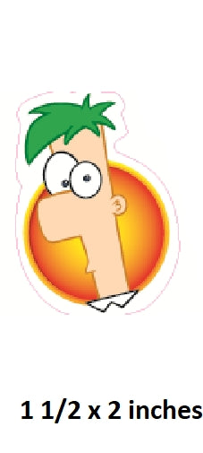Ferb Logo Wall Decal Peel and Stick Art Phineas Decor Cling Wallpaper Sticker Room Decoration 1.5 x 2 inch